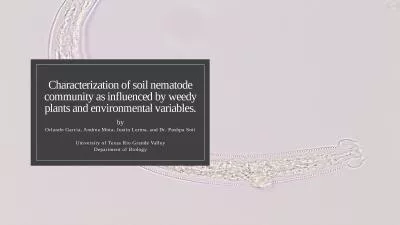 Characterization of soil nematode community as influenced by weedy plants and environmental var