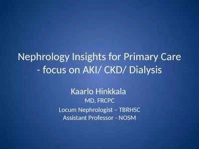 Nephrology Insights for Primary Care