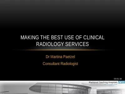 Dr Martina  Paetzel Consultant Radiologist