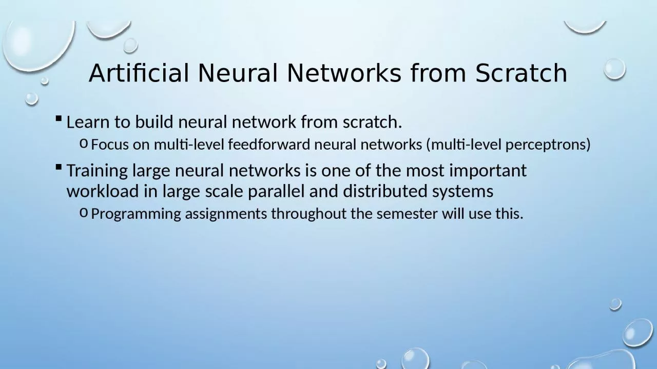 PPT-Artificial Neural Networks from Scratch