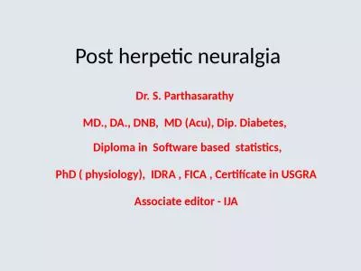 Post herpetic neuralgia