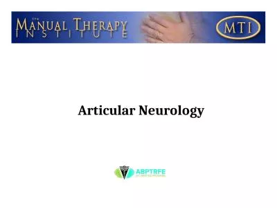 Articular Neurology Neuronal Receptors