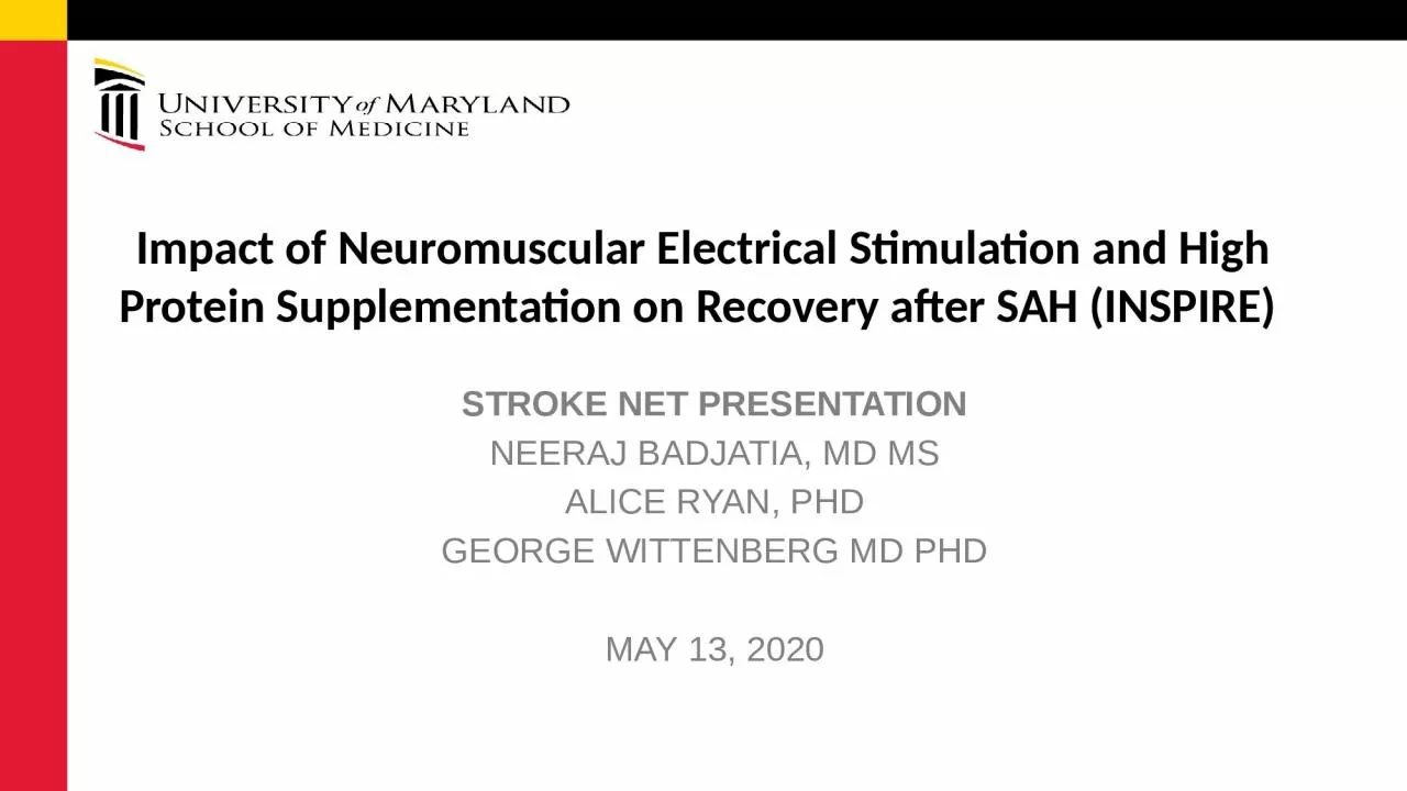 PPT-Impact of Neuromuscular Electrical Stimulation and High Protein Supplementation on Recovery