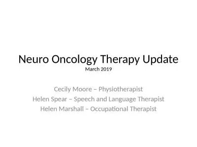 Neuro Oncology Therapy Update