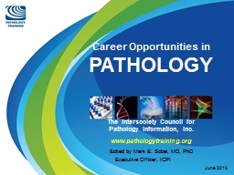 Career Opportunities in PATHOLOGY