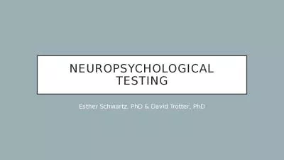 Neuropsychological Testing