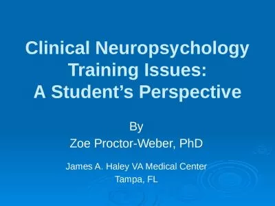 Clinical Neuropsychology Training Issues: