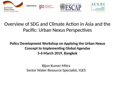 Policy Development Workshop on Applying the Urban Nexus Concept to Implementing