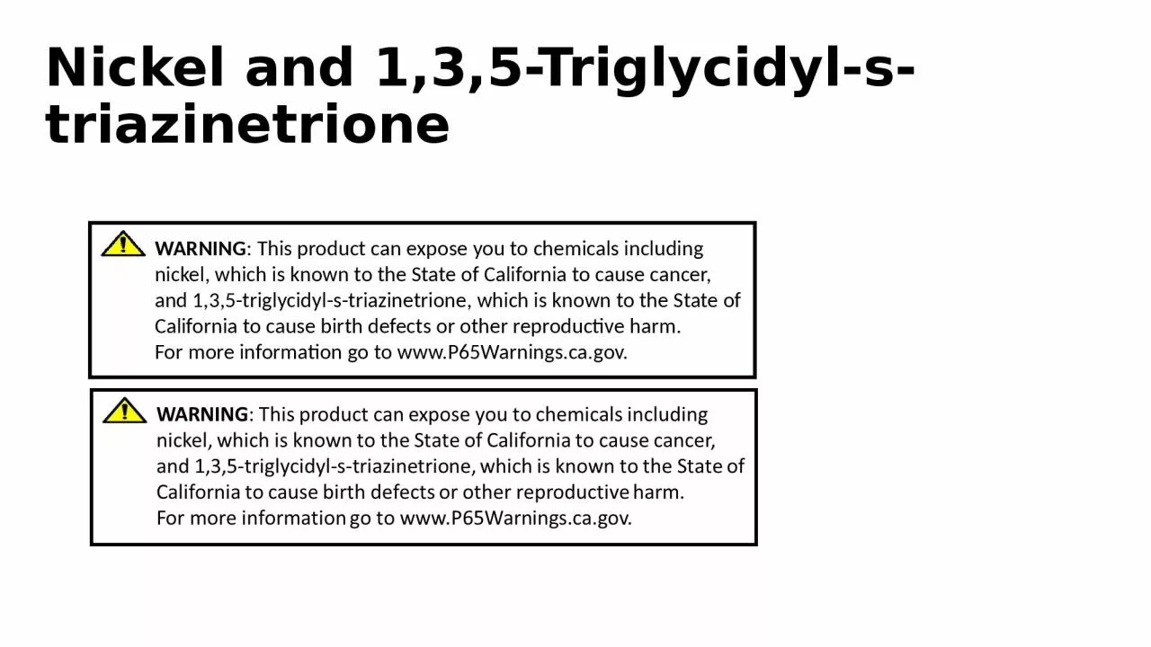 PPT-Nickel and 1,3,5-Triglycidyl-s-triazinetrione