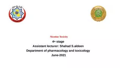 Nicotine Toxicity 4 th  stage