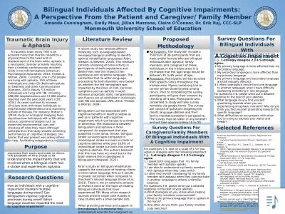 Bilingual Individuals Affected By Cognitive Impairments: