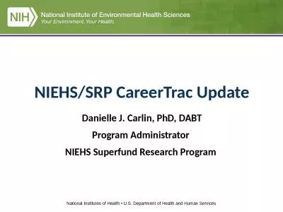 NIEHS/SRP  CareerTrac  Update