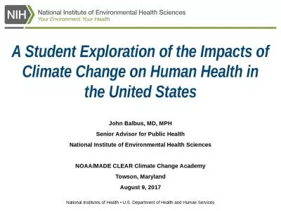 A Student Exploration of the Impacts of Climate Change on Human Health in the United States