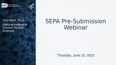 SEPA Pre-Submission Webinar