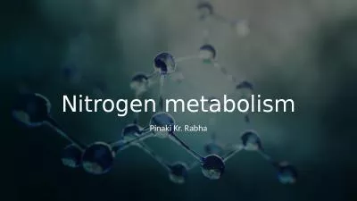 Nitrogen metabolism Pinaki Kr. Rabha