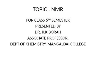 TOPIC : NMR FOR CLASS 6 TH