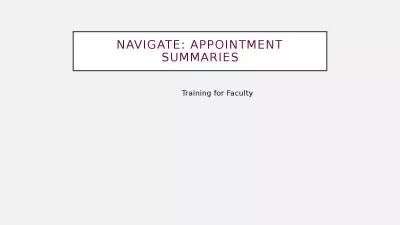 Navigate: Appointment summaries