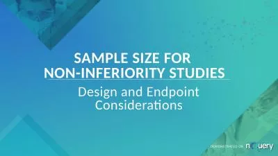 Sample  SIZe  for  Non-INFERIORITY Studies