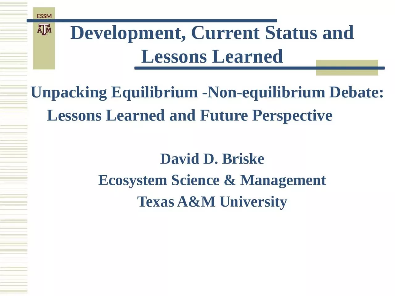 Unpacking Equilibrium -Non-equilibrium Debate: