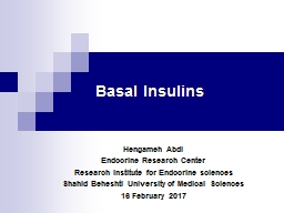 Basal  Insulins Hengameh