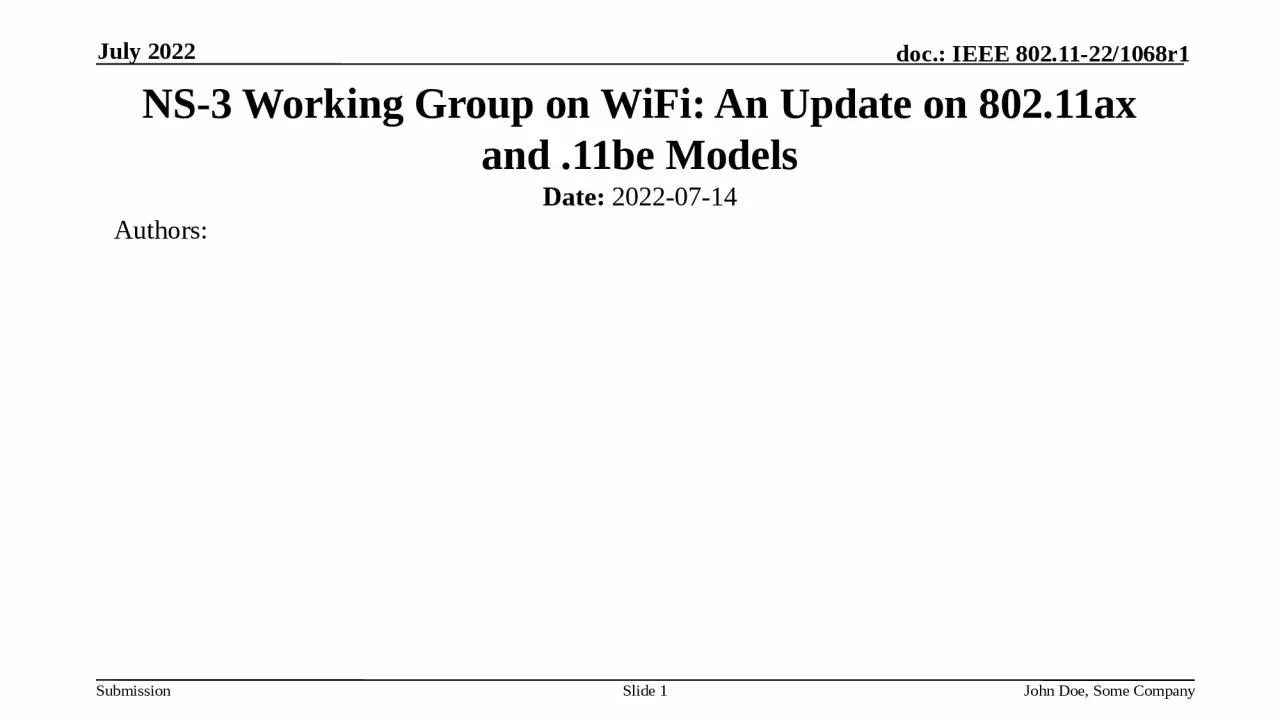 PPT-NS-3 Working Group on WiFi