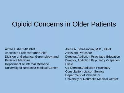 Opioid  Concerns  in Older Patients