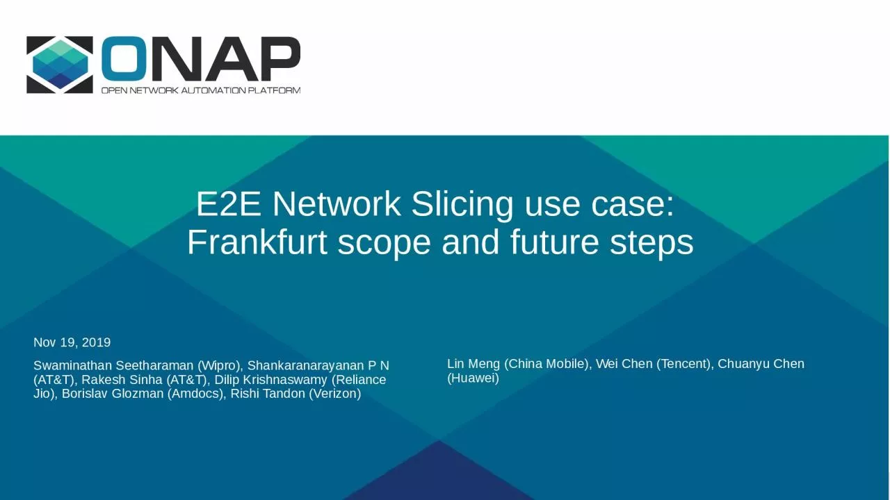 PPT-E2E Network Slicing use case: