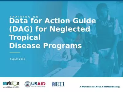 TRAINING ON Data for Action Guide (DAG) for Neglected Tropical Disease Programs