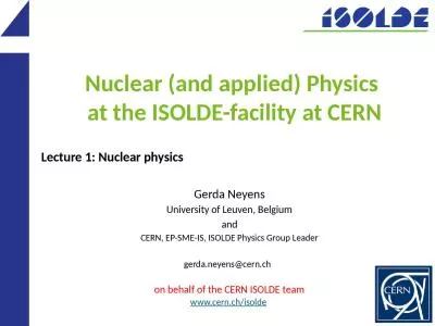 Nuclear (and applied) Physics