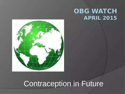 ObG  Watch April 2015 Contraception in Future