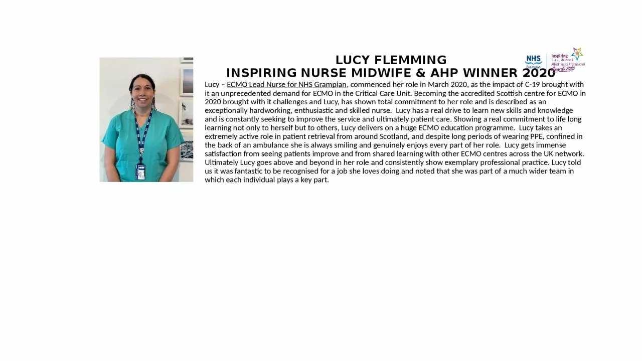 PPT-LUCY FLEMMING INSPIRING NURSE MIDWIFE & AHP WINNER 2020