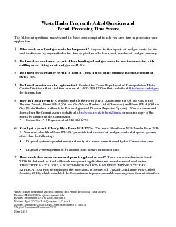 Waste Hauler Frequently Asked Questions and Permit Processing Time Sav