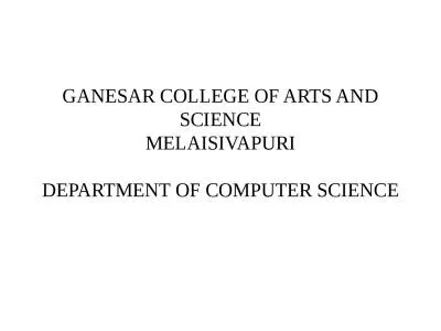 GANESAR COLLEGE OF ARTS AND SCIENCE