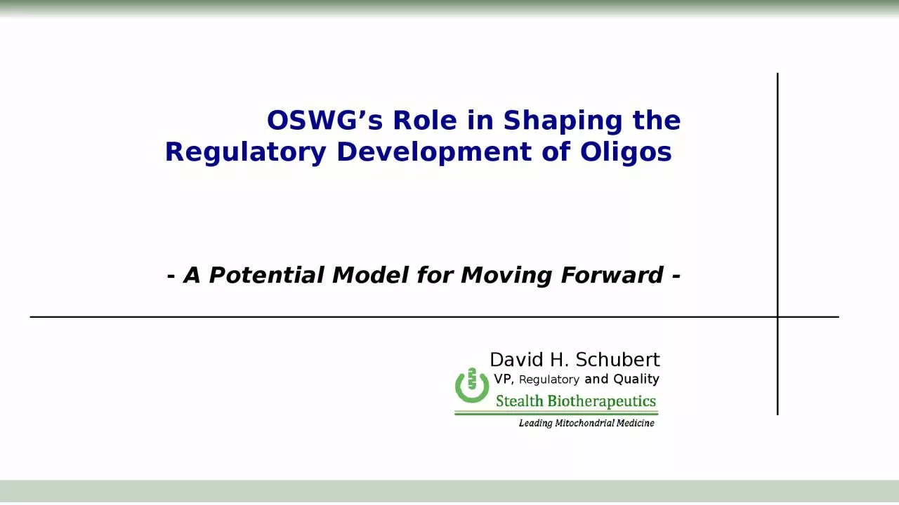 PPT-OSWG’s Role in Shaping the Regulatory Development of