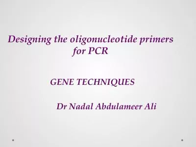 Designing the oligonucleotide primers for