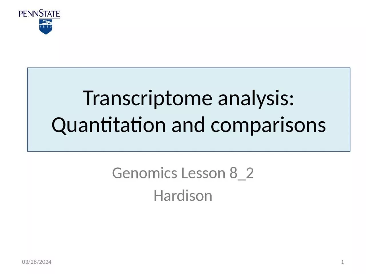 PPT-Transcriptome analysis: Quantitation and comparisons