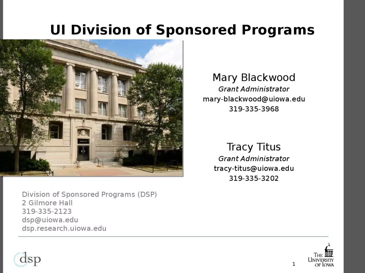 PPT-UI Division of Sponsored Programs