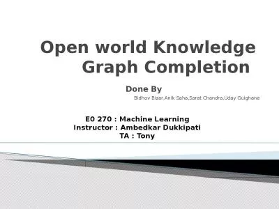 Open world Knowledge Graph Completion