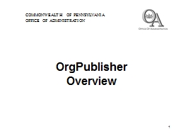 1 OrgPublisher  Overview
