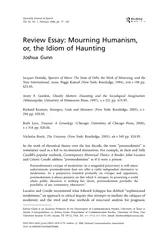 ReviewEssay:MourningHumanism,or,theIdiomofHauntingJoshuaGunnJacquesDer