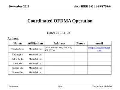 Slide  1 Coordinated OFDMA Operation