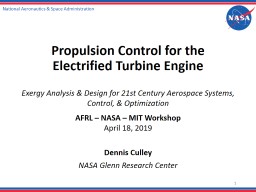 Propulsion Control for the Electrified Turbine Engine