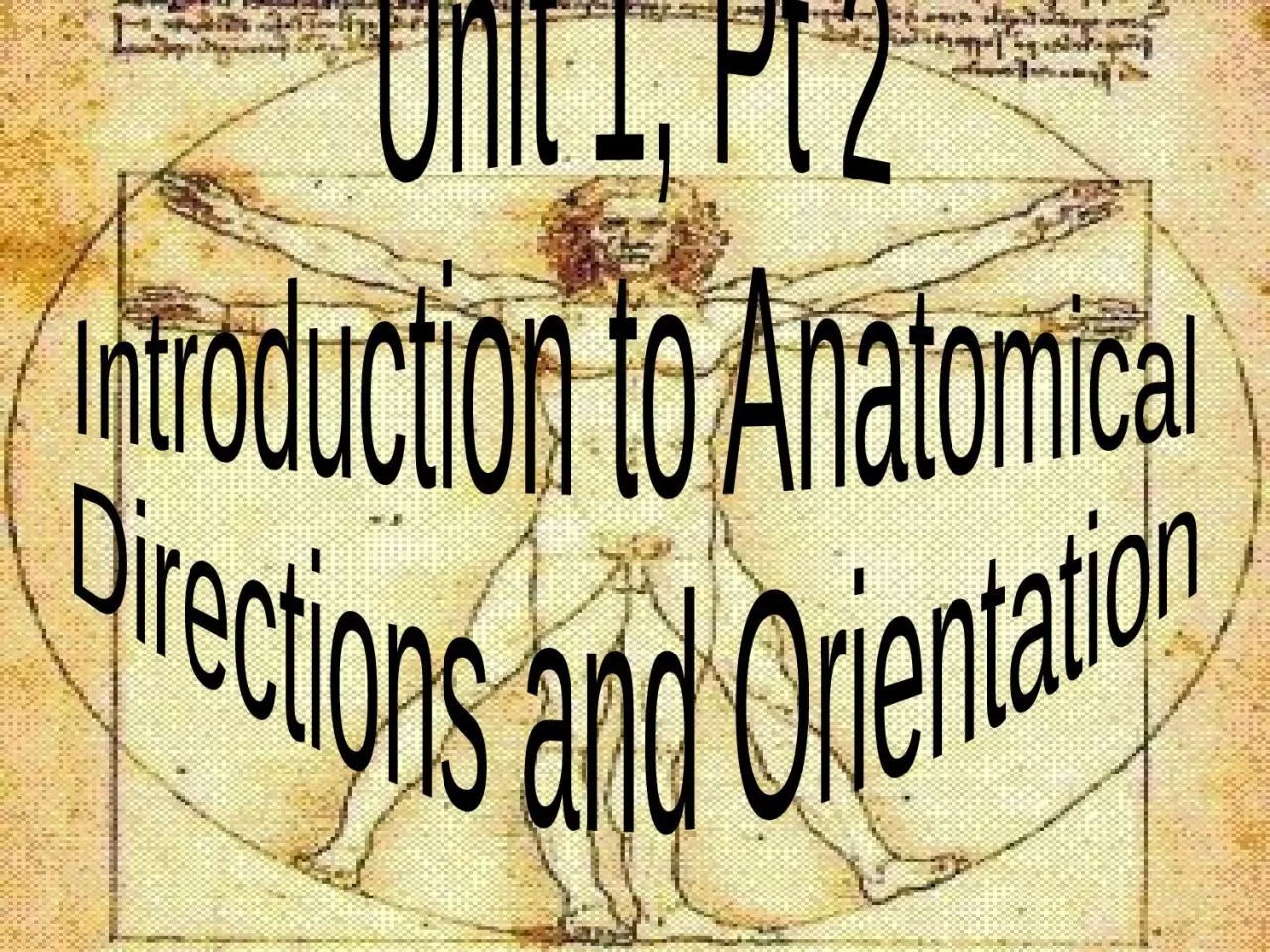 PPT-Unit 1, Pt 2 Introduction to Anatomical