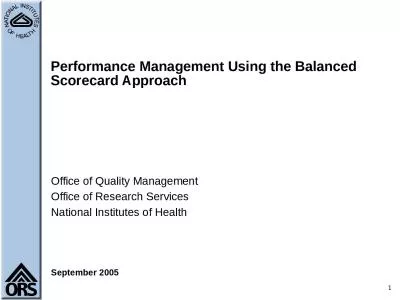 1 Performance Management Using the Balanced Scorecard Approach