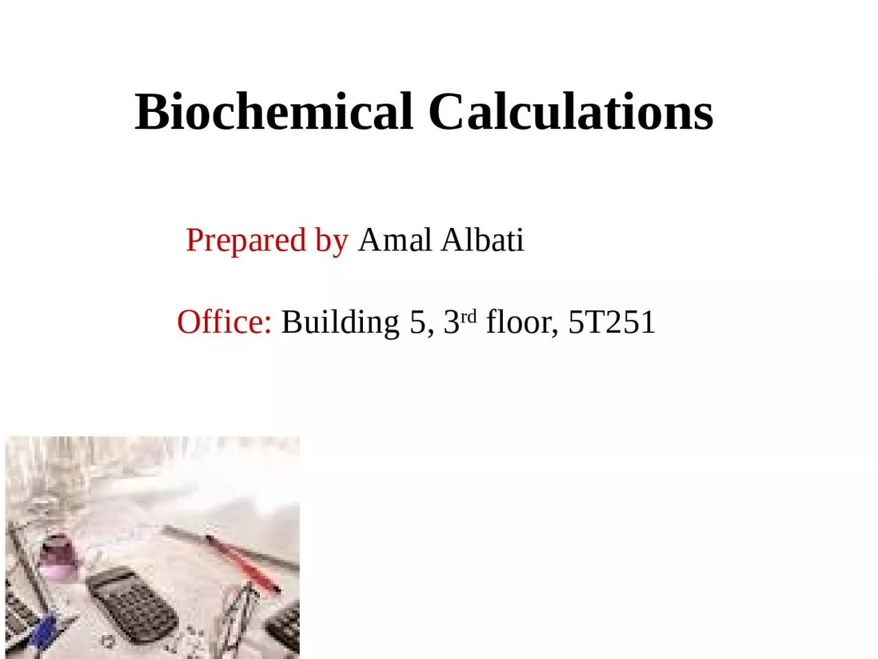 PPT-Biochemical Calculations