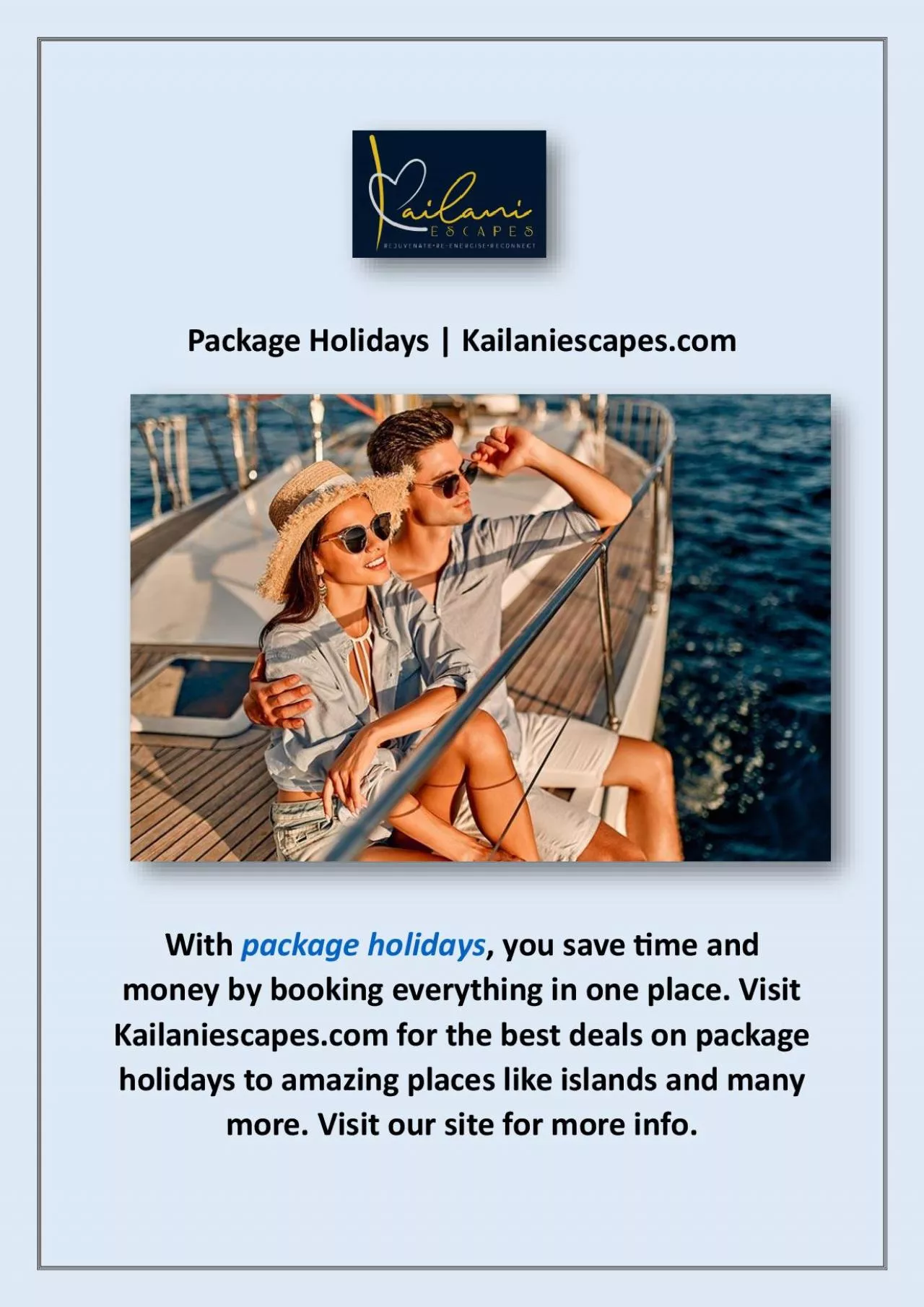 PDF-Package Holidays | Kailaniescapes.com