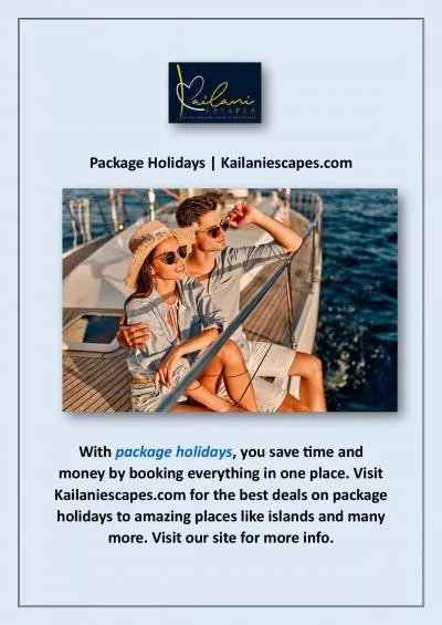 Package Holidays | Kailaniescapes.com