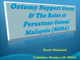 Ostomy  Support Group  & The Roles of