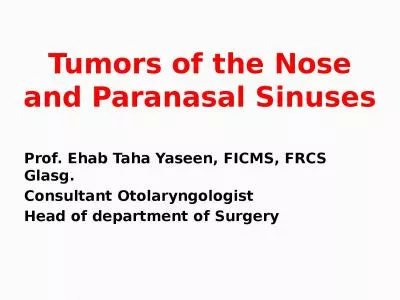Tumors of the Nose and Paranasal Sinuses