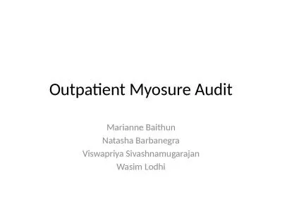 Outpatient  Myosure  Audit